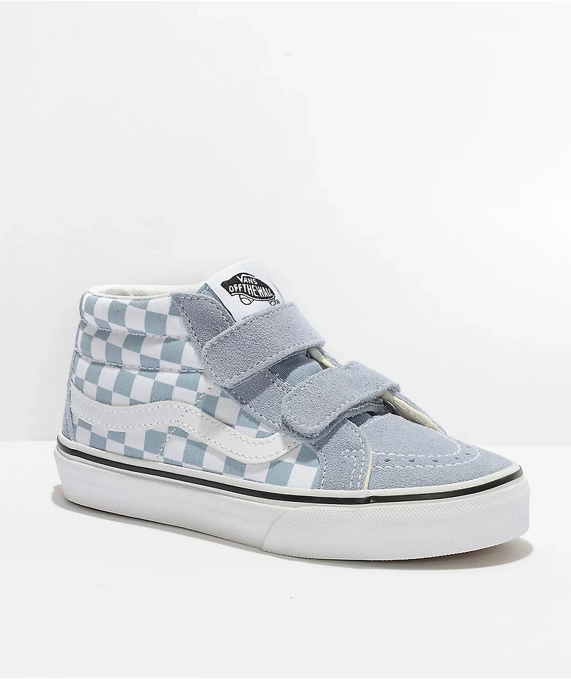 Vans Sk8-Mid V Check Ashley Blue Skate Shoes