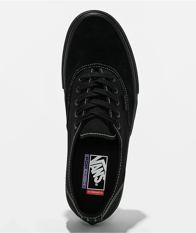 Vans Skate Authentic Black & Green Skate Shoes