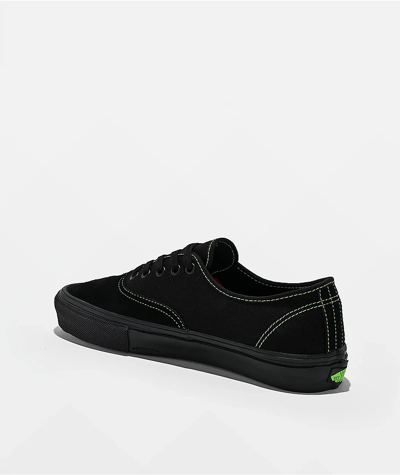 Vans Skate Authentic Black & Green Skate Shoes