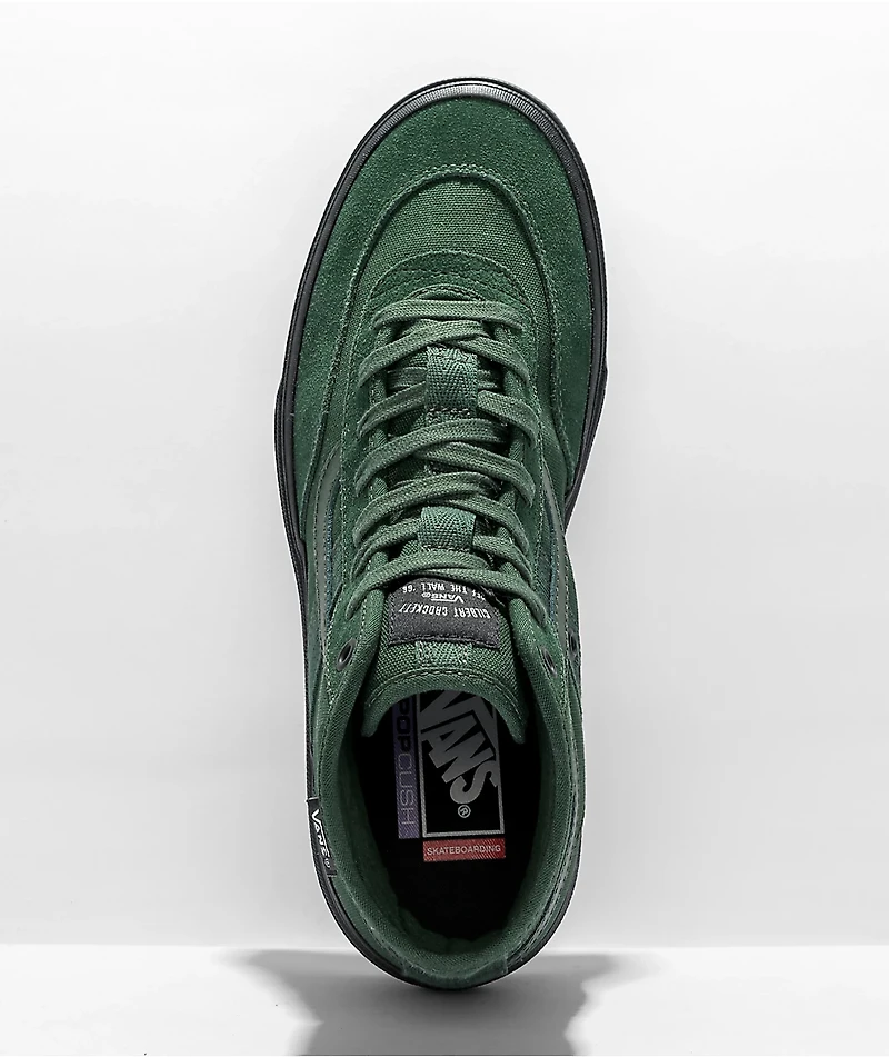 Vans Skate Crockett High Dark Green & Black Shoes
