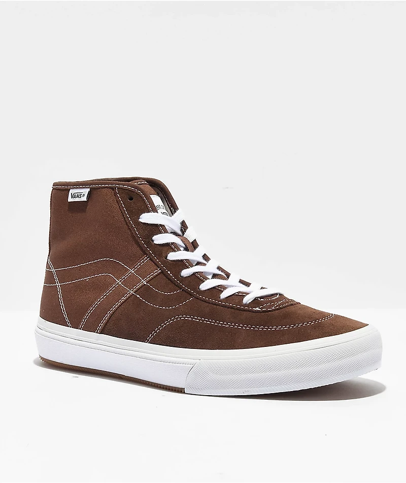 Vans Skate Crockett High Decon Brown & White Shoes