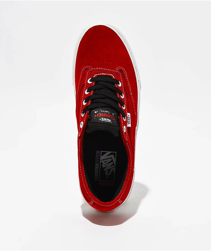 Vans Skate Curren Caples Red & White Skate Shoes
