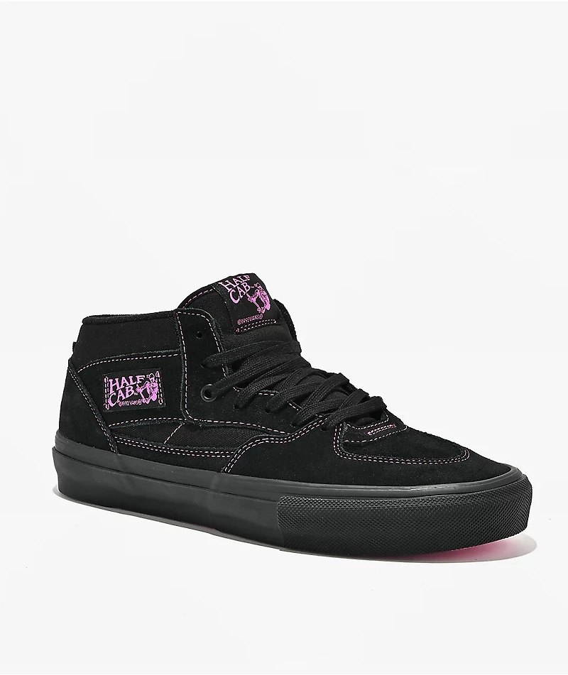 Vans Skate Half Cab Black & Magenta Skate Shoes