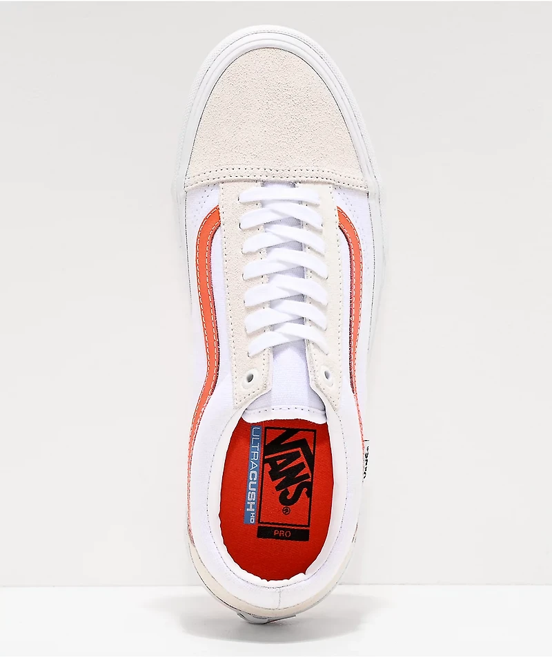 Vans Skate Old Skool Checkerboard White & Orange Shoes