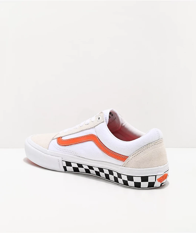 Vans Skate Old Skool Checkerboard White & Orange Shoes