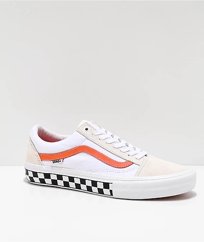 Vans Skate Old Skool Checkerboard White & Orange Shoes