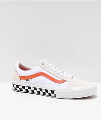 Vans Skate Old Skool Checkerboard White & Orange Shoes