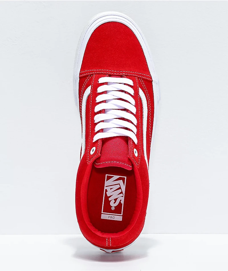 Vans Skate Old Skool Red & White Suede Shoes