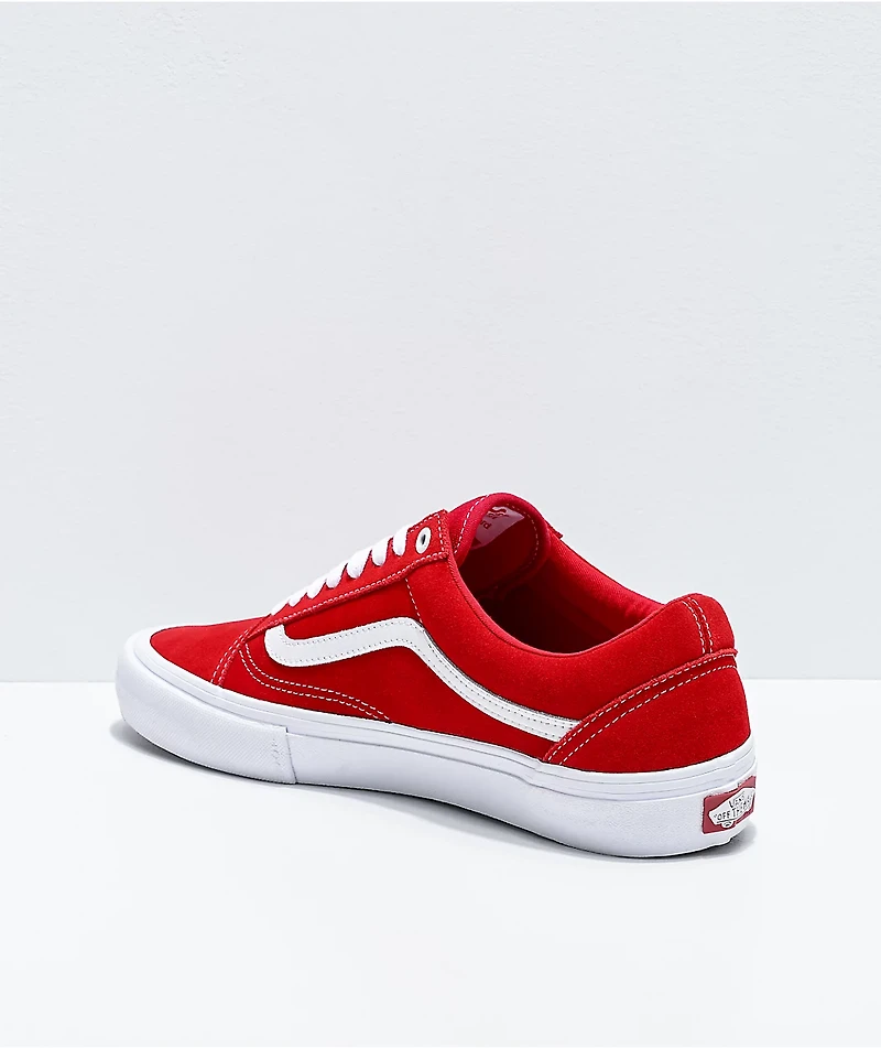 Vans Skate Old Skool Red & White Suede Shoes