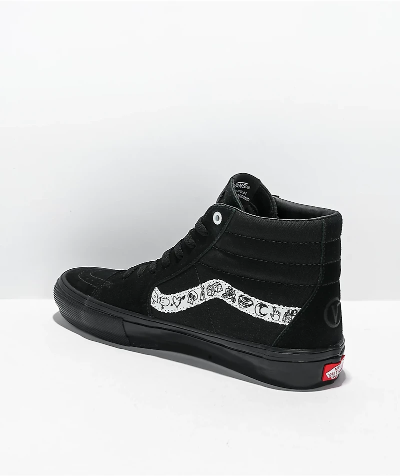 Vans Skate Sk8-Hi Doodle Black & White Shoes