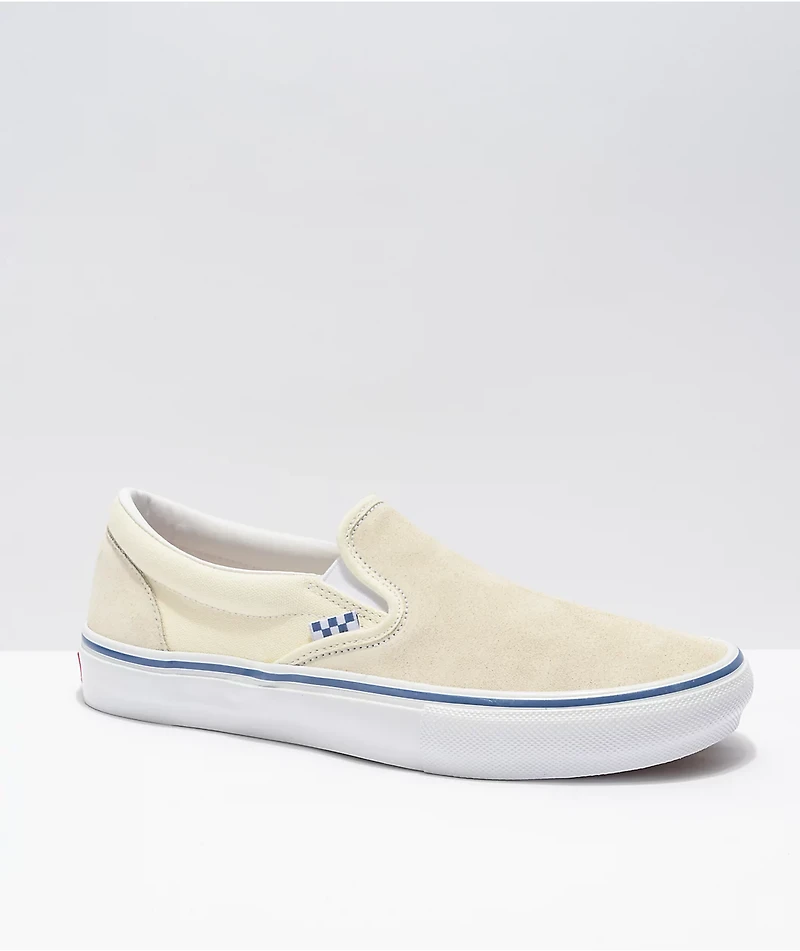 Vans Skate Slip-On Off-White & Blue Shoes