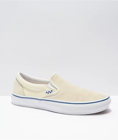 Vans Skate Slip-On Off-White & Blue Shoes
