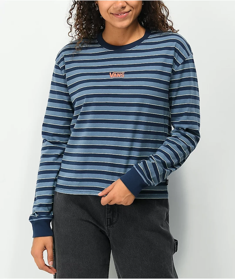 Vans Skate Stripe Blue & Black Long Sleeve T-Shirt