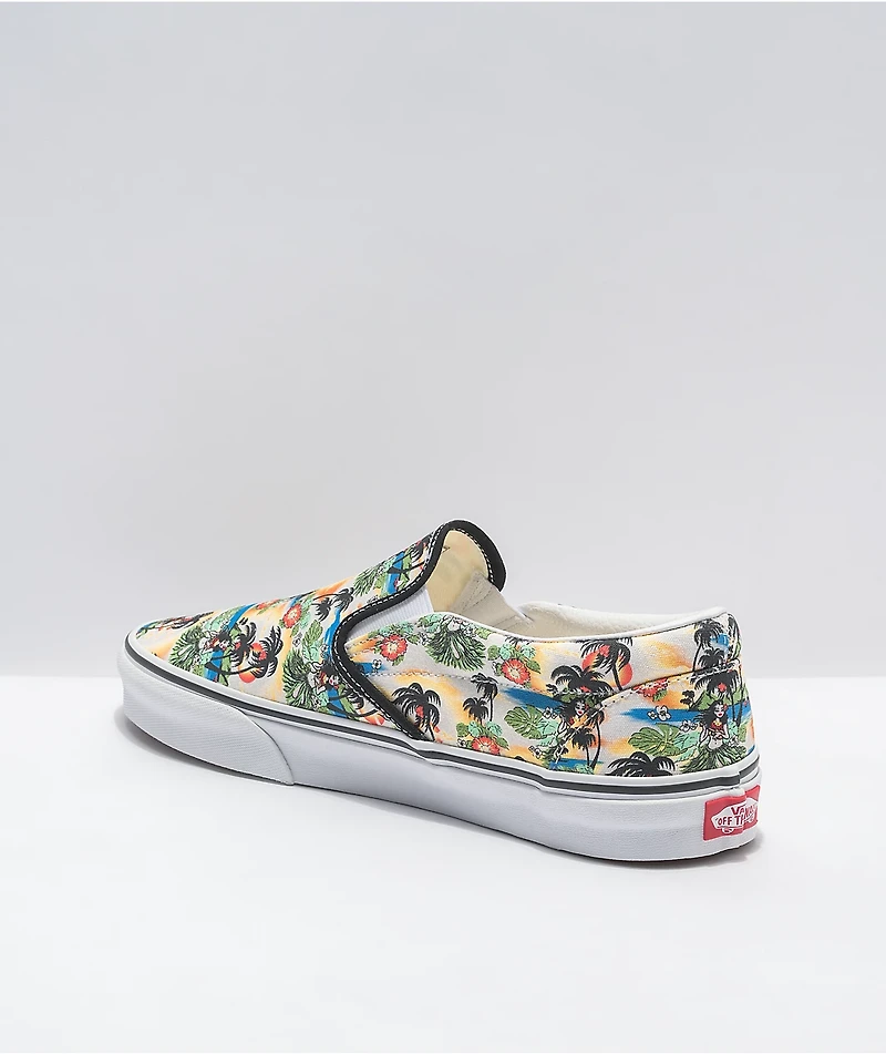 Vans Slip-On Aloha Black & White Skate Shoes