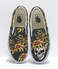 Vans Slip-On Beauty Skull Black & White Skate Shoes