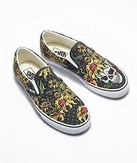 Vans Slip-On Beauty Skull Black & White Skate Shoes