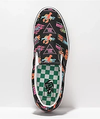Vans Slip-On Black & Neon Skate Shoes