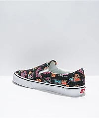 Vans Slip-On Black & Neon Skate Shoes