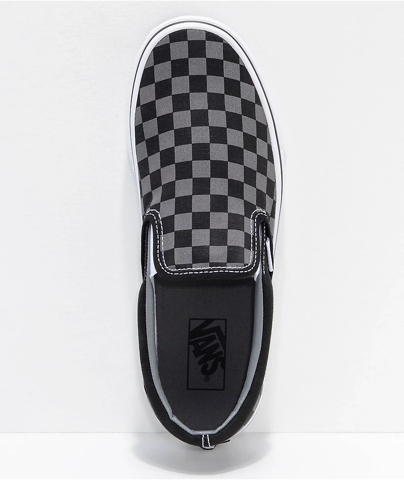 Vans Slip-On Black & Pewter Checkered Skate Shoes