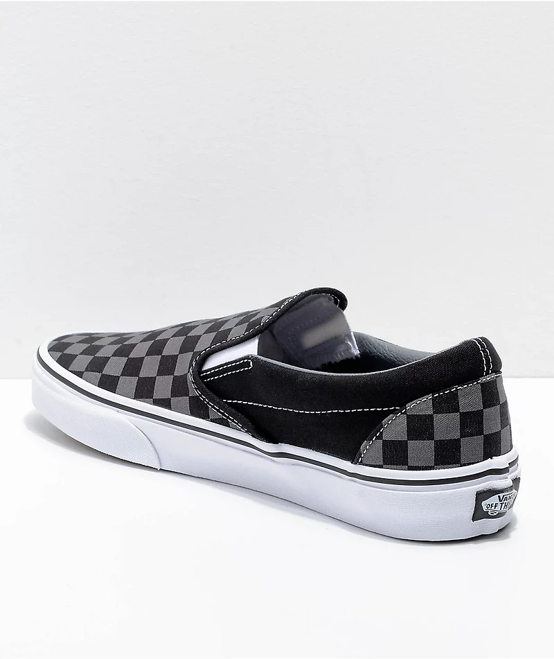 Vans Slip-On Black & Pewter Checkered Skate Shoes