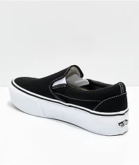 Vans Slip-On Black & White Platform Shoes