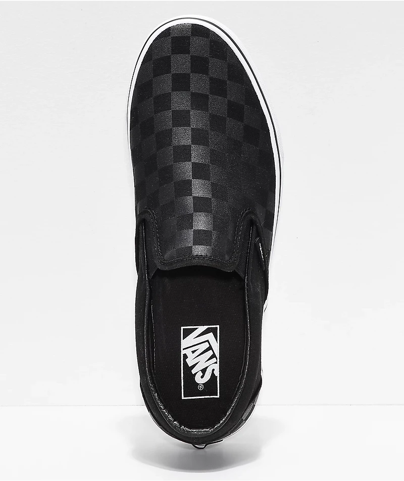 Vans Slip-On Black Checkerboard Skate Shoes