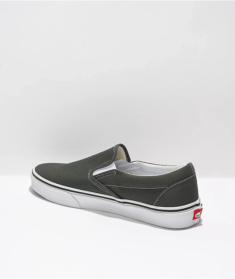 Vans Slip-On Charcoal & White Skate Shoes