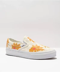 Vans Slip-On Check Floral White & Orange Skate Shoes