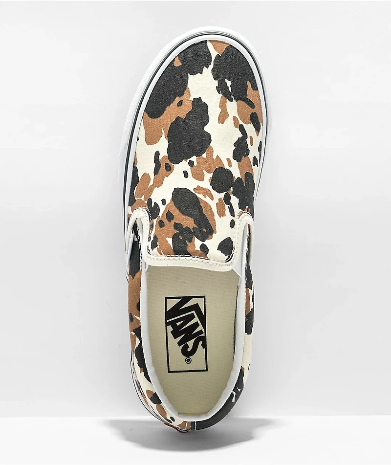 Vans Slip-On Cow Brown, Black & White Skate Shoes