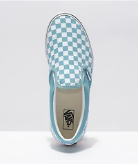 Vans Slip-On Delphinium Blue & White Checkerboard Skate Shoes
