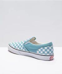 Vans Slip-On Delphinium Blue & White Checkerboard Skate Shoes