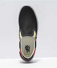 Vans Slip-On Flame Black & White Skate Shoes
