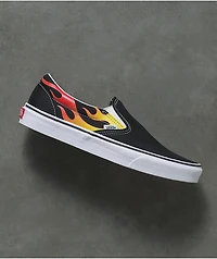 Vans Slip-On Flame Black & White Skate Shoes