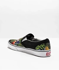 Vans Slip-On Fruit Skull Black & White Skate Shoes