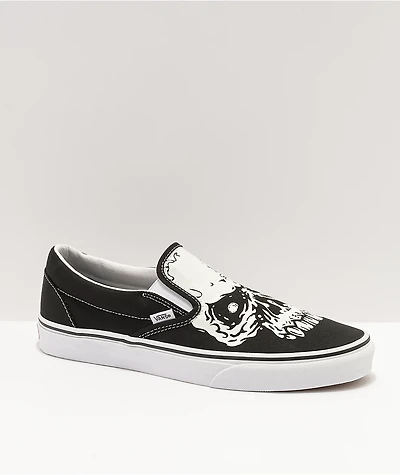 Vans Slip-On Glow-In-The-Dark Skull Skate Shoes