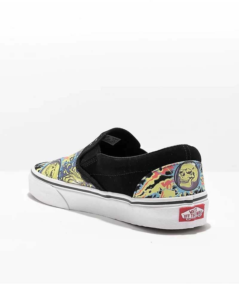 Vans Slip-On Glow Wizard Black & White Skate Shoes