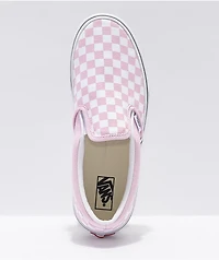Vans Slip-On Lilac & Snow White Checkerboard Skate Shoes