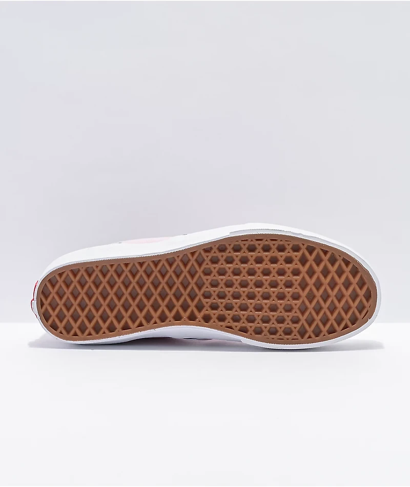 Vans Slip-On Lilac & Snow White Checkerboard Skate Shoes