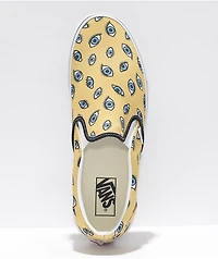 Vans Slip-On Looking Glass Yellow & White Skate Shoes