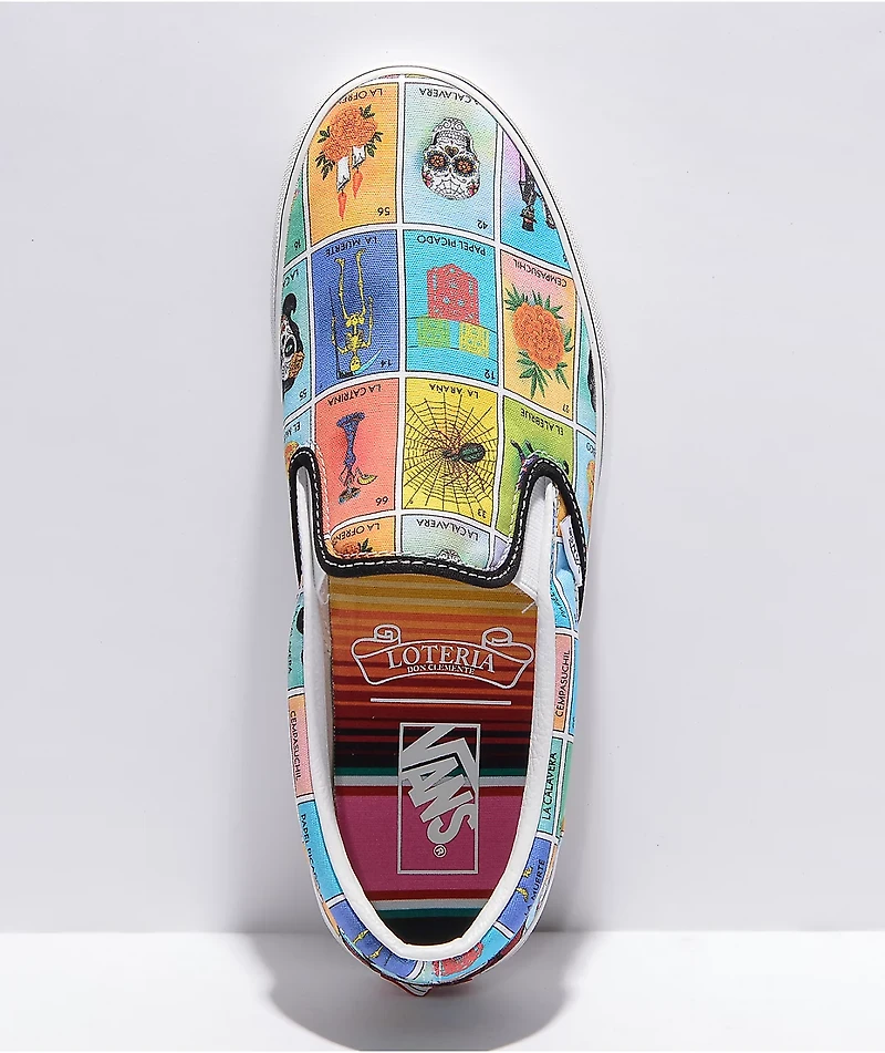 Vans Slip-On Loteria Multi & White Skate Shoes