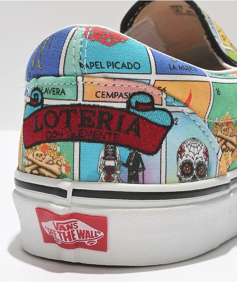Vans Slip-On Loteria Multi & White Skate Shoes