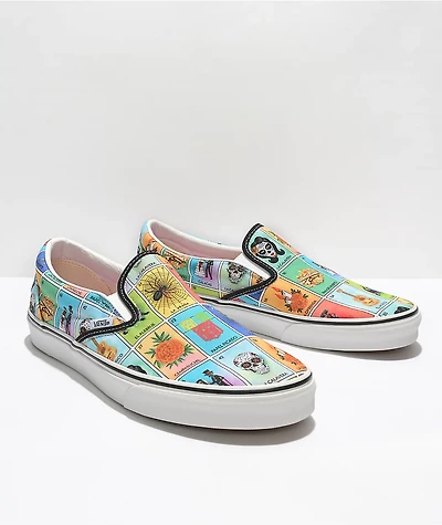 Vans Slip-On Loteria Multi & White Skate Shoes