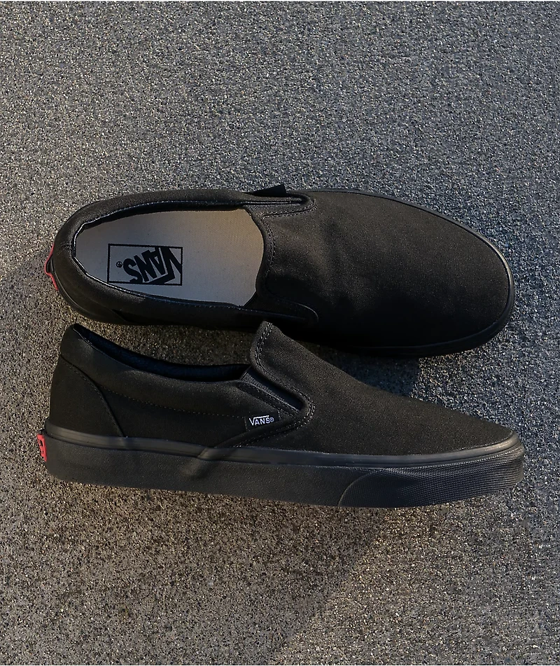 Vans Slip-On Monochromatic Black Skate Shoes