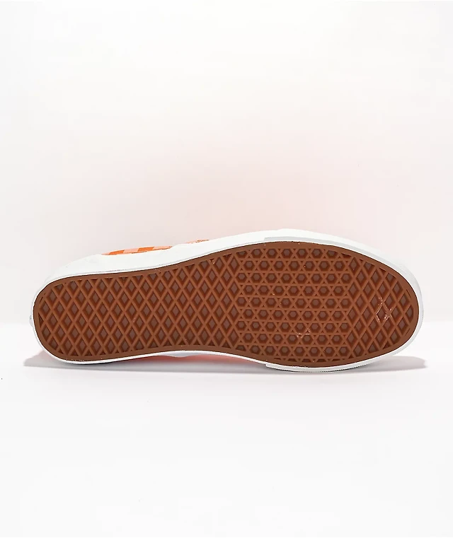Vans Slip-On Peach Nectar Checkered Skate Shoes at Hamilton Place