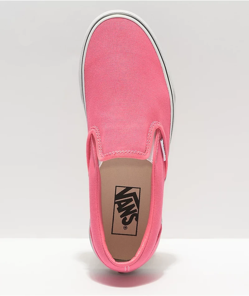 Vans Slip-On Pink Lemonade & White Skate Shoes