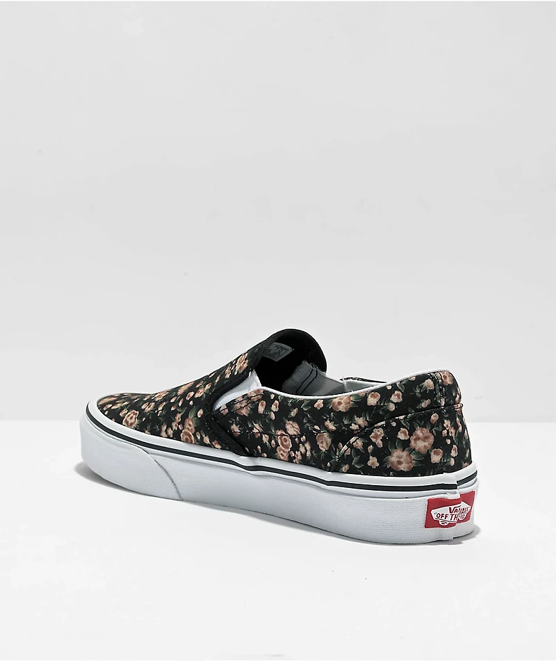 Vans Slip-On Rose Dreams Black Skate Shoes