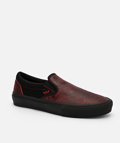 Vans Slip-On Saw Red & Black Skate Shoes