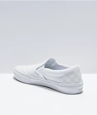 Vans Slip-On Skate White & Reflective Checkerboard Shoes