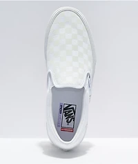 Vans Slip-On Skate White & Reflective Checkerboard Shoes