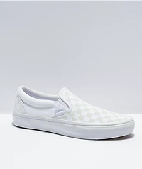 Vans Slip-On Skate White & Reflective Checkerboard Shoes
